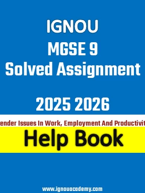 IGNOU MGSE 9 Solved Assignment 2025 2026